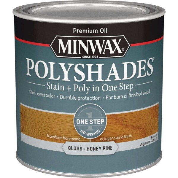 Minwax Polyshades 1/2 Pt. Gloss Stain & Finish Polyurethane In 1-Step, Honey Pine 214104444 - main